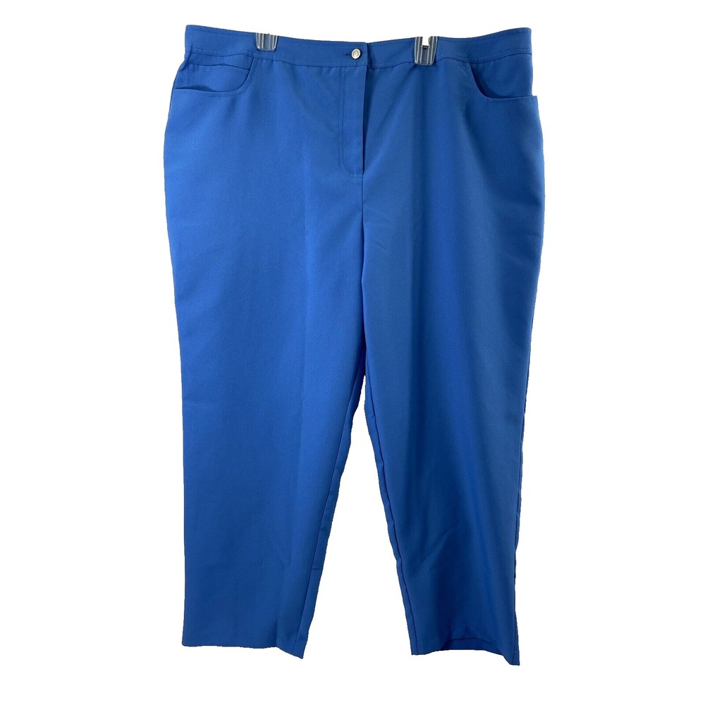 Blair Pants‎ Womens Size 24W Blue Slacks Polyester Pockets Elastic Back Waist